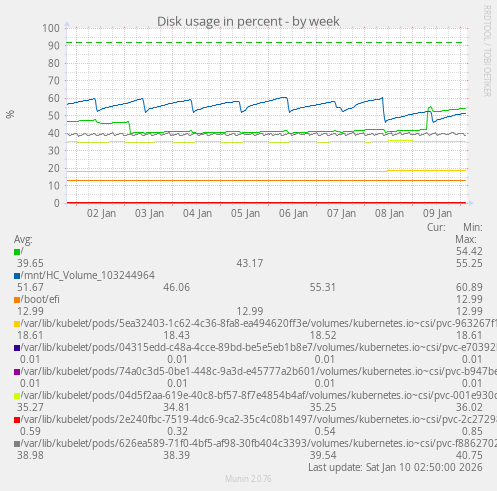 Disk usage in percent