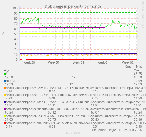 Disk usage in percent